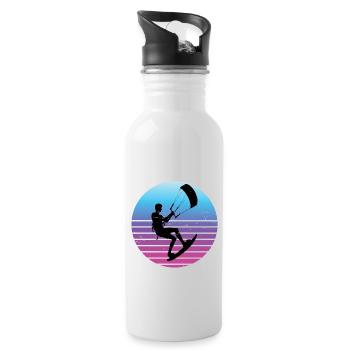 Kite Kitesurfing Kitesurfer Kiten Men - Water bottle with straw - white - Right
