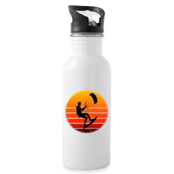 Kite Hommes Femmes Kitesurf Kitesurfeur - Gourde avec paille intégrée - blanc - Droite