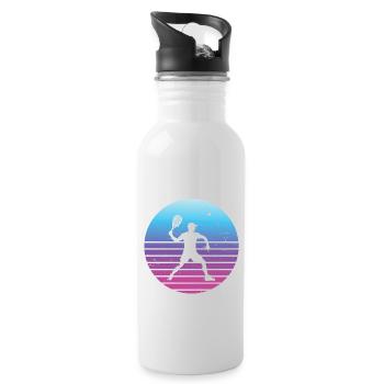 Pickleballspielen Herren Racquetballspielen - Trinkflasche mit integriertem Trinkhalm - Weiß - Rechts