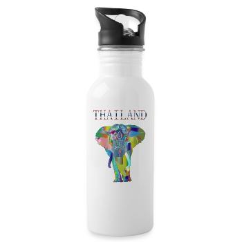 IDÉE CADEAU ÉLÉPHANT DE THAÏLANDE - Gourde avec paille intégrée - blanc - Droite