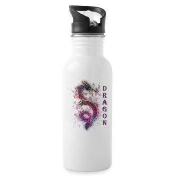 DRAGON DRACHE - Trinkflasche mit integriertem Trinkhalm - Weiß - Rechts