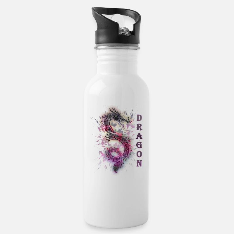 DRAGON DRACHE - Gourde avec paille intégrée - blanc
