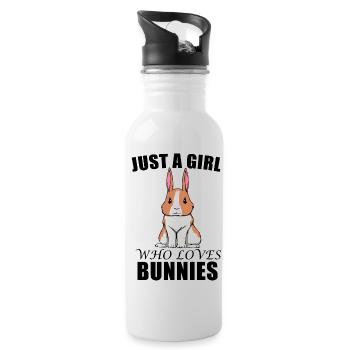 Bunnies fan rabbits bunnies mom girl - Water bottle with straw - white - Right