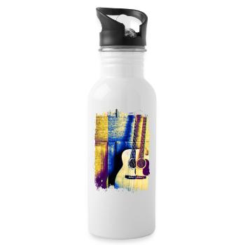 Akustikgitarre Gitarre Acoustic Guitar Musik - Trinkflasche mit integriertem Trinkhalm - Weiß - Rechts