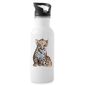 Jaguar Baby - Water bottle with straw - white - Right