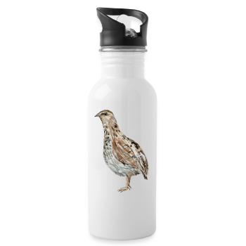 quail - Water bottle with straw - white - Right