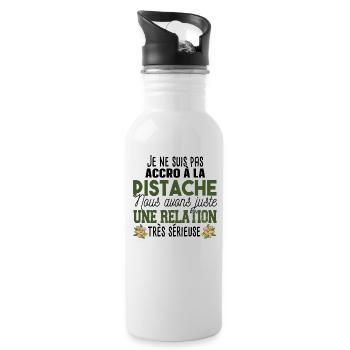 Pistache Apéro Glace Gourmand Humour Cadeau - Gourde avec paille intégrée - blanc - Droite