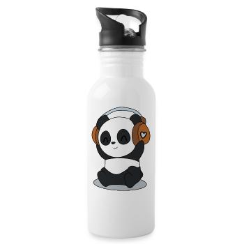 Panda Beats – Musical cuddle professional - Water bottle with straw - white - Right