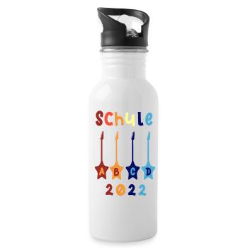 Schule 2022 ABCD Rockgitarre T shirt - Trinkflasche mit integriertem Trinkhalm - Weiß - Rechts