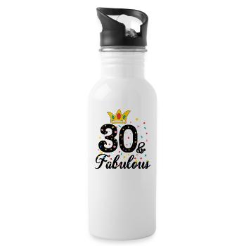 30 et fabuleux, 30e anniversaire, trente ans - Gourde avec paille intégrée - blanc - Droite
