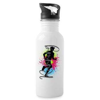 Running Sport Jogger Runner Racing Running Jogging - Water bottle with straw - white - Right