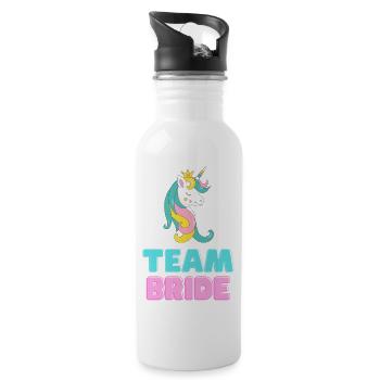 Team Bride - Unicorn Design - Bachelor Party - Gourde avec paille intégrée - blanc - Droite