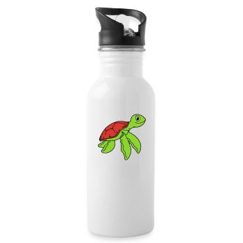 Tortue Mignonne - Gourde avec paille intégrée - blanc - Droite