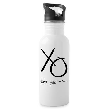 Xoxo Love you More - Trinkflasche mit integriertem Trinkhalm - Weiß - Rechts