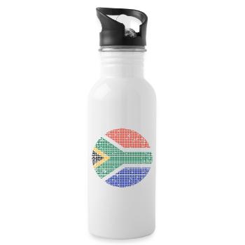 South Africa Flag Africa South African Flag - Water bottle with straw - white - Right