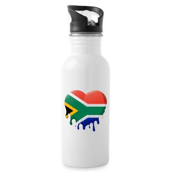 South Africa flag Africa South African flag - Water bottle with straw - white - Right