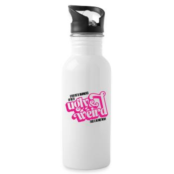 Filmzitat: brainwashed or UGLY & WEIRD! - Trinkflasche mit integriertem Trinkhalm - Weiß - Rechts