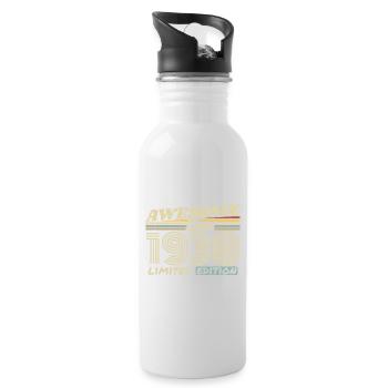 Vintage 1938 Retro - 1938 Birthday Gift - Water bottle with straw - white - Right