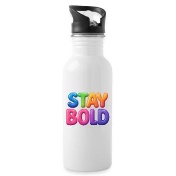 Stay Bold - Trinkflasche mit integriertem Trinkhalm - Weiß - Rechts