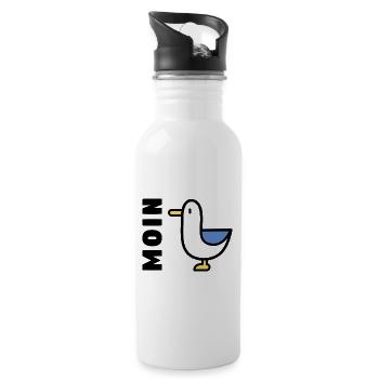 MOIN - Trinkflasche mit integriertem Trinkhalm - Weiß - Rechts