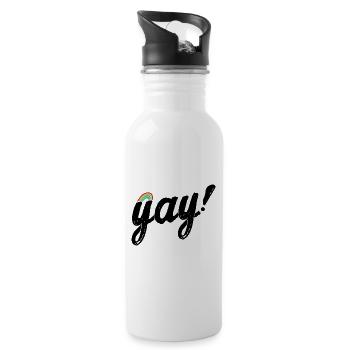 Yay Gay - Gourde avec paille intégrée - blanc - Droite