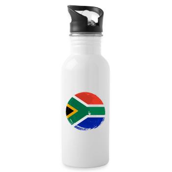 South Africa Flag Africa South African Flag - Water bottle with straw - white - Right