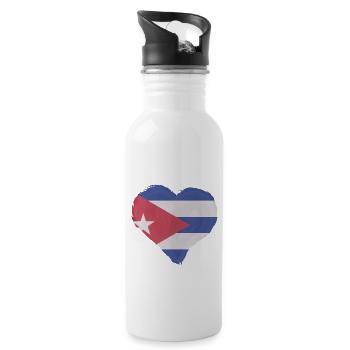 Drapeau de Cuba Caraïbes Vacances Cuba Voyage La Havane - Gourde avec paille intégrée - blanc - Droite