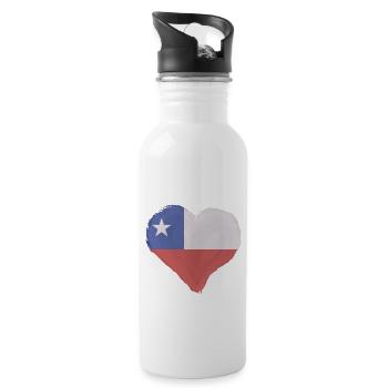 Chile Flagge Südamerika Chilenische Fahne Vintage - Trinkflasche mit integriertem Trinkhalm - Weiß - Rechts