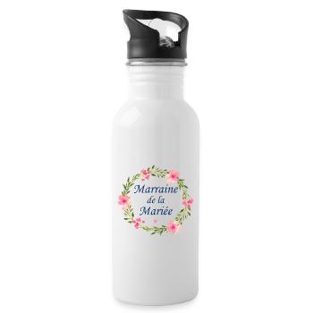 Marraine de la mariée - Gourde avec paille intégrée - blanc - Droite