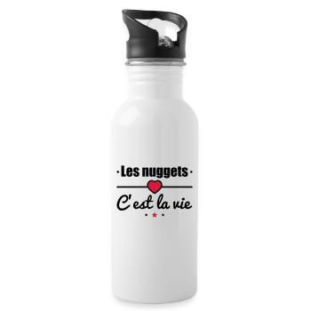 Les nuggets c'est la vie - Gourde avec paille intégrée - blanc - Droite