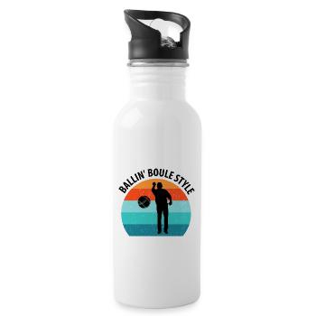 Boule Petanque Boccia Boules - Water bottle with straw - white - Right