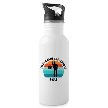 Boule Petanque Boccia Boules - Water bottle with straw - white - Right