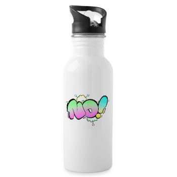 Logo No Stickers - Water bottle with straw - white - Right