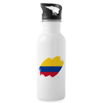 Kolumbien Flagge Vintage Kolumbianische Fahne - Trinkflasche mit integriertem Trinkhalm - Weiß - Rechts