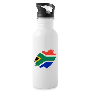 South Africa Flag Africa South African Flag - Water bottle with straw - white - Right