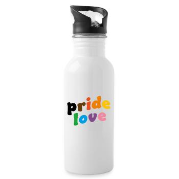 Pride Love Month LGBTQIA+ Gay - Trinkflasche mit integriertem Trinkhalm - Weiß - Rechts