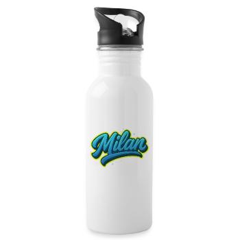 Graffiti Prénom Léon cadeau idéal imprimable - Gourde avec paille intégrée - blanc - Droite