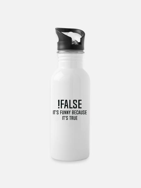 FALSE - Trinkflasche mit integriertem Trinkhalm - Weiß