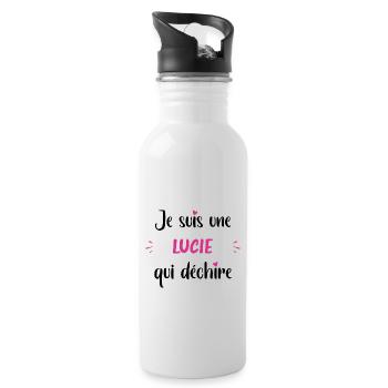 Je suis une lucie qui déchire - Gourde avec paille intégrée - blanc - Droite