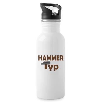 HAMMER TYP - Trinkflasche mit integriertem Trinkhalm - Weiß - Rechts