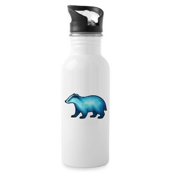 Soul Animal and Guardian Being: Badger - Water bottle with straw - white - Right