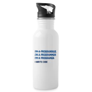I Write Code - Water bottle with straw - white - Right