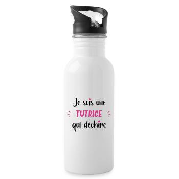 Je suis une tutrice qui déchire - Gourde avec paille intégrée - blanc - Droite