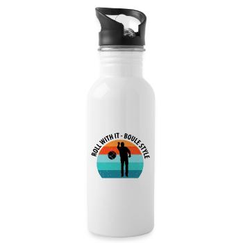 Boule Petanque Boccia Boules - Water bottle with straw - white - Right