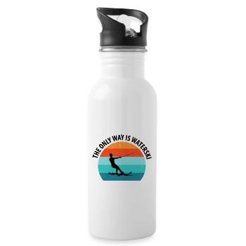 Water skis, water skis, water skiers - Water bottle with straw - white - Right