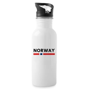 Norwegen - Trinkflasche mit integriertem Trinkhalm - Weiß - Rechts