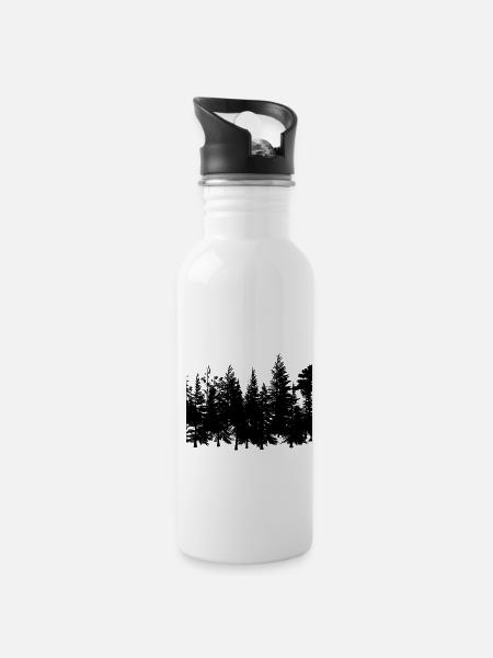 Contour de la forêt - Gourde avec paille intégrée - blanc