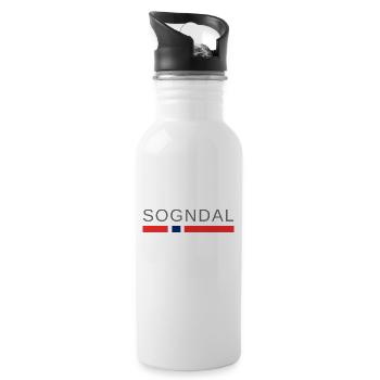 Sogndal Norwegen - Trinkflasche mit integriertem Trinkhalm - Weiß - Rechts