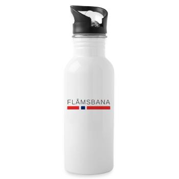Flåm Railway Norway - Water bottle with straw - white - Right