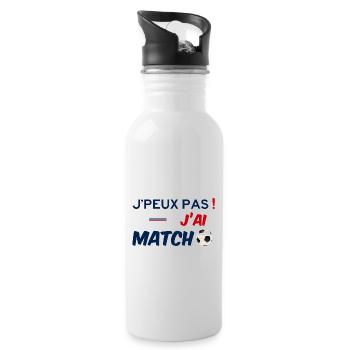 J'peux pas ! J'ai Match de Foot - Je ne peux pas - Gourde avec paille intégrée - blanc - Droite